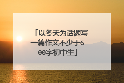 以冬天为话题写一篇作文不少于600字初中生
