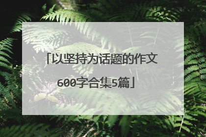 以坚持为话题的作文600字合集5篇