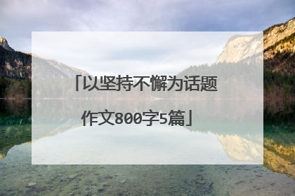 以坚持不懈为话题作文800字5篇