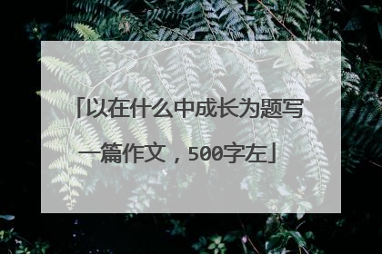 以在什么中成长为题写一篇作文，500字左