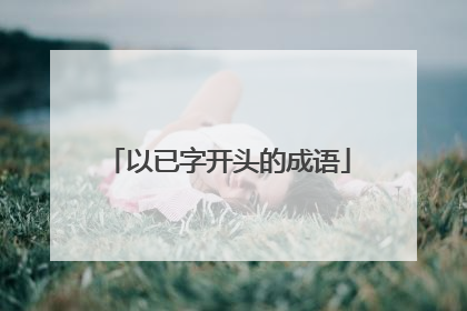 以已字开头的成语