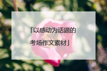 以感动为话题的考场作文素材