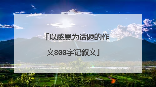 以感恩为话题的作文800字记叙文