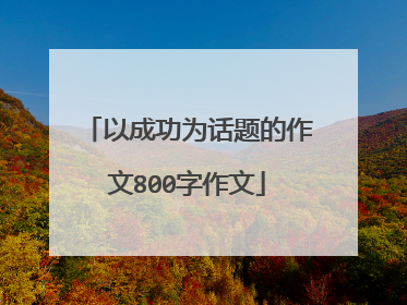 以成功为话题的作文800字作文