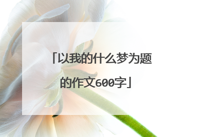 以我的什么梦为题的作文600字