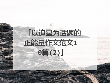 以追星为话题的正能量作文范文10篇(2)