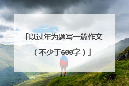 以过年为题写一篇作文(不少于600字)
