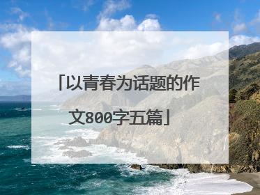 以青春为话题的作文800字五篇