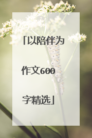 以陪伴为作文600字精选