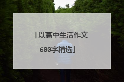 以高中生活作文600字精选