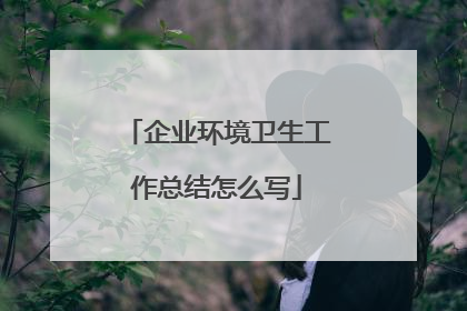 企业环境卫生工作总结怎么写