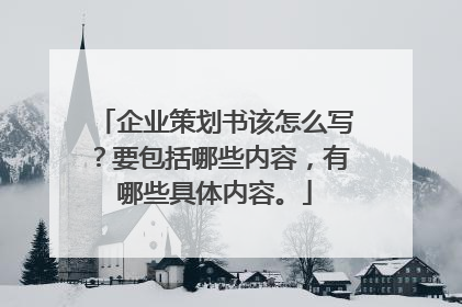 企业策划书该怎么写?要包括哪些内容,有哪些具体内容。