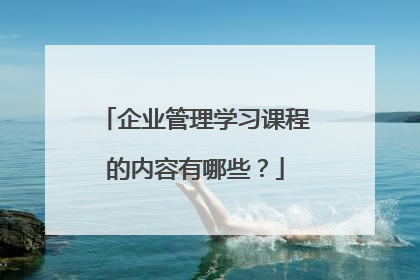 企业管理学习课程的内容有哪些？