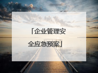 企业管理安全应急预案