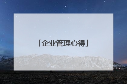 企业管理心得