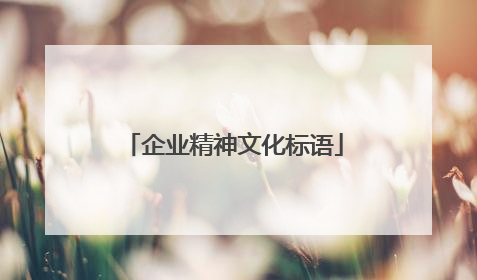 企业精神文化标语