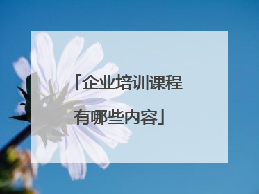 企业培训课程有哪些内容