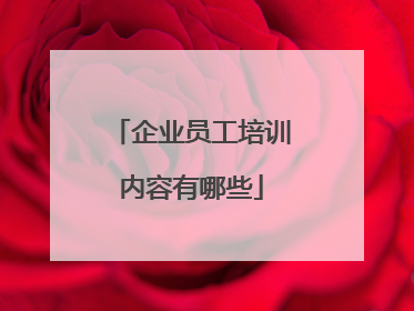 企业员工培训内容有哪些