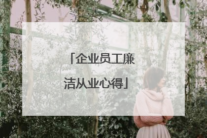 企业员工廉洁从业心得