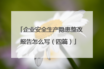企业安全生产隐患整改报告怎么写(四篇)