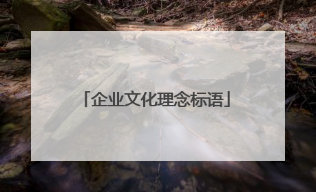 企业文化理念标语