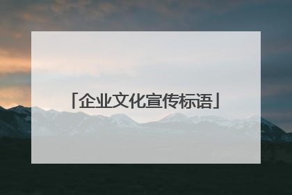 企业文化宣传标语