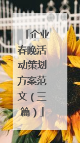企业春晚活动策划方案范文（三篇）