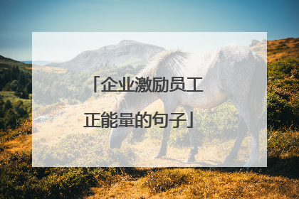 企业激励员工正能量的句子