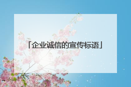 企业诚信的宣传标语