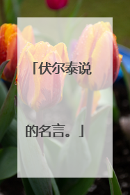 伏尔泰说的名言。