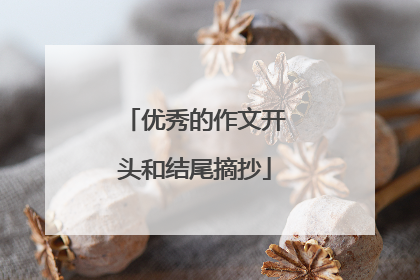 优秀的作文开头和结尾摘抄