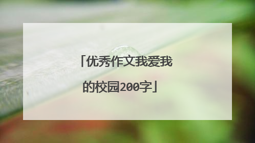 优秀作文我爱我的校园200字