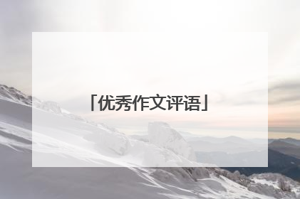 优秀作文评语