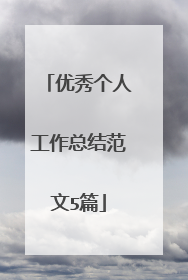 优秀个人工作总结范文5篇