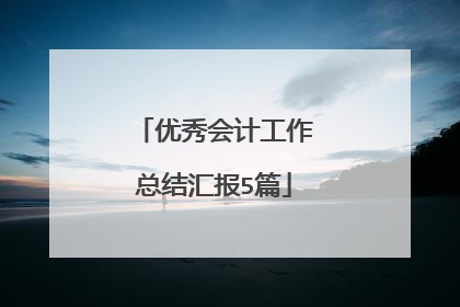 优秀会计工作总结汇报5篇