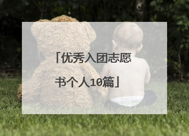优秀入团志愿书个人10篇