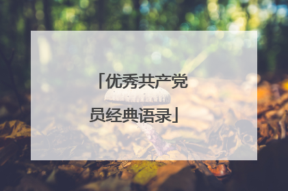 优秀共产党员经典语录