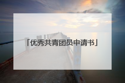 优秀共青团员申请书