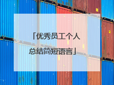 优秀员工个人总结简短语言