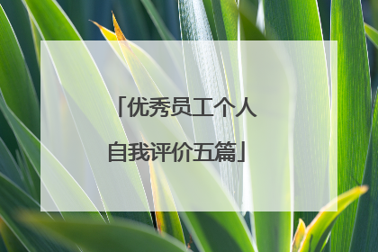优秀员工个人自我评价五篇