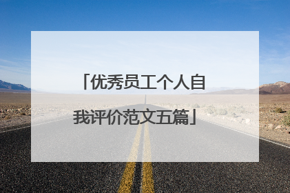 优秀员工个人自我评价范文五篇