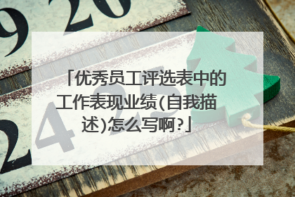 优秀员工评选表中的工作表现业绩(自我描述)怎么写啊?