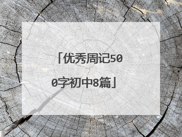 优秀周记500字初中8篇