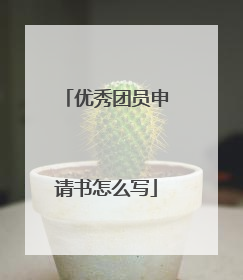 优秀团员申请书怎么写