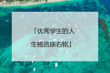 优秀学生的人生格言座右铭