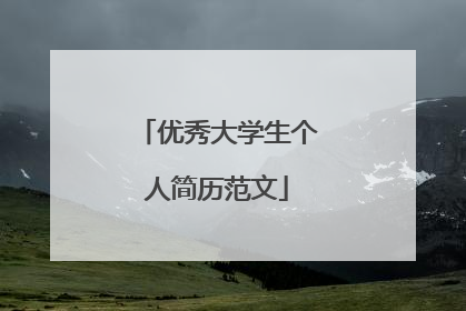 优秀大学生个人简历范文