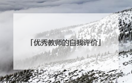 优秀教师的自我评价