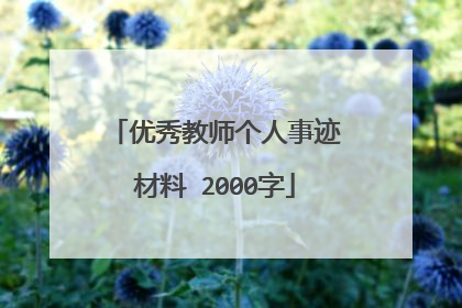 优秀教师个人事迹材料 2000字