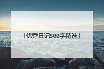 优秀日记500字精选