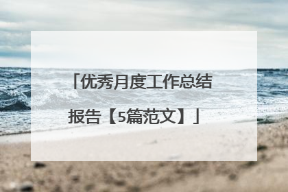 优秀月度工作总结报告【5篇范文】